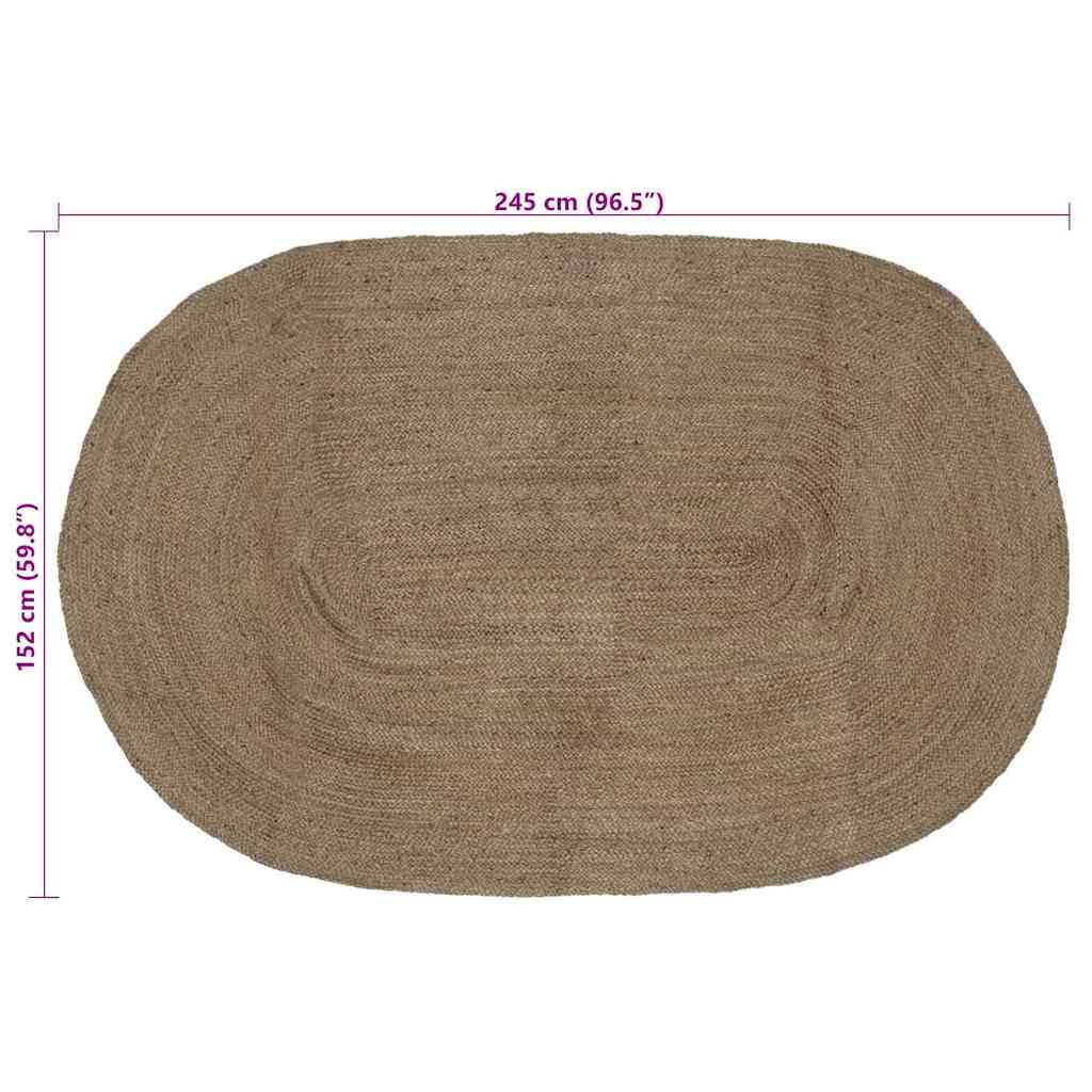 vidaXL Χαλιά χώρου Γκρι 152 x 245 εκ Γιούτα - Image 7