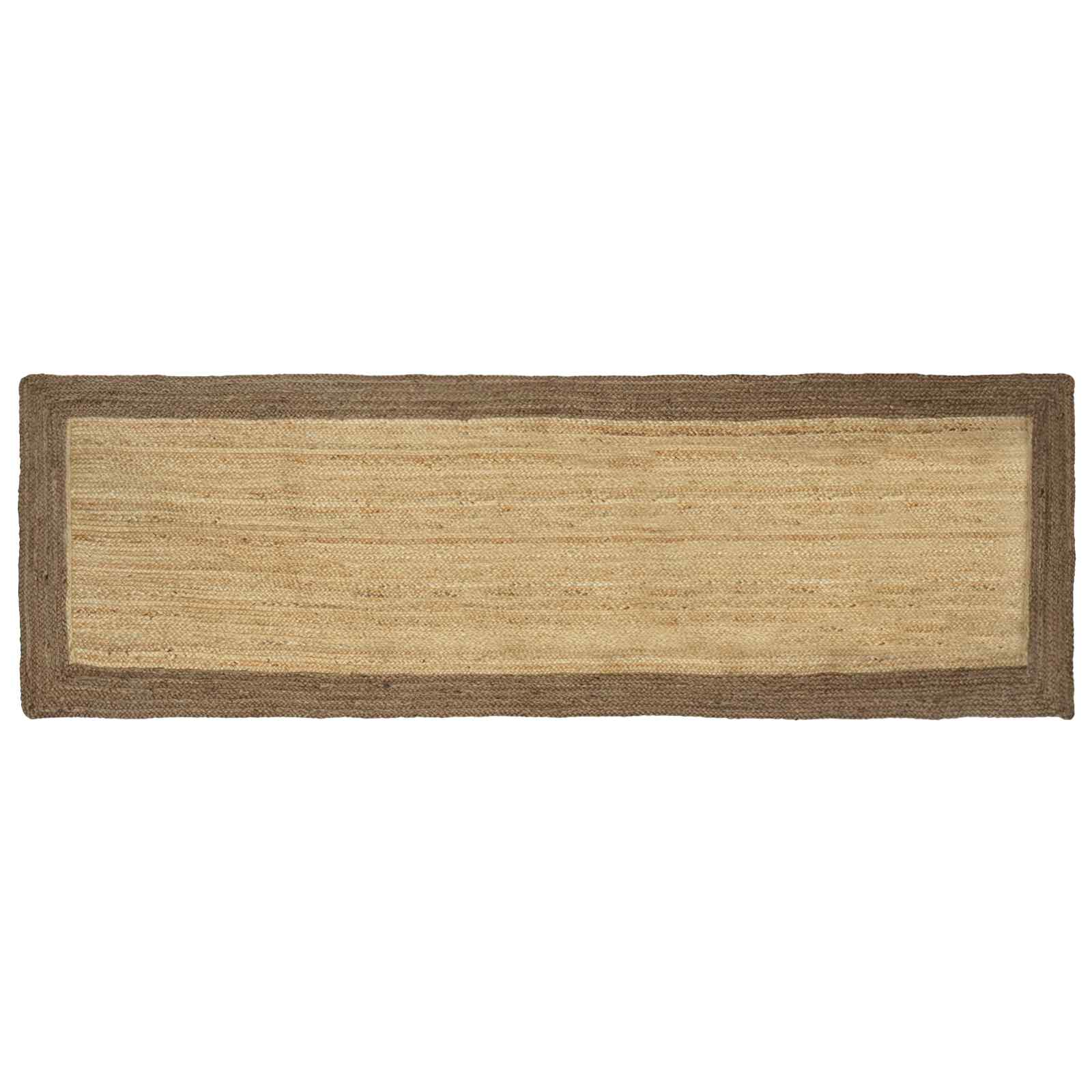 vidaXL Χαλί Περιοχής Γκρι και φυσικό 80 x 250 cm Γιούτα
