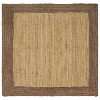 vidaXL Χαλί Περιοχής Γκρι και φυσικό 120 x 120 cm Γιούτα