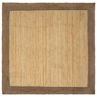 vidaXL Χαλί Περιοχής Γκρι και φυσικό 240 x 240 cm Γιούτα