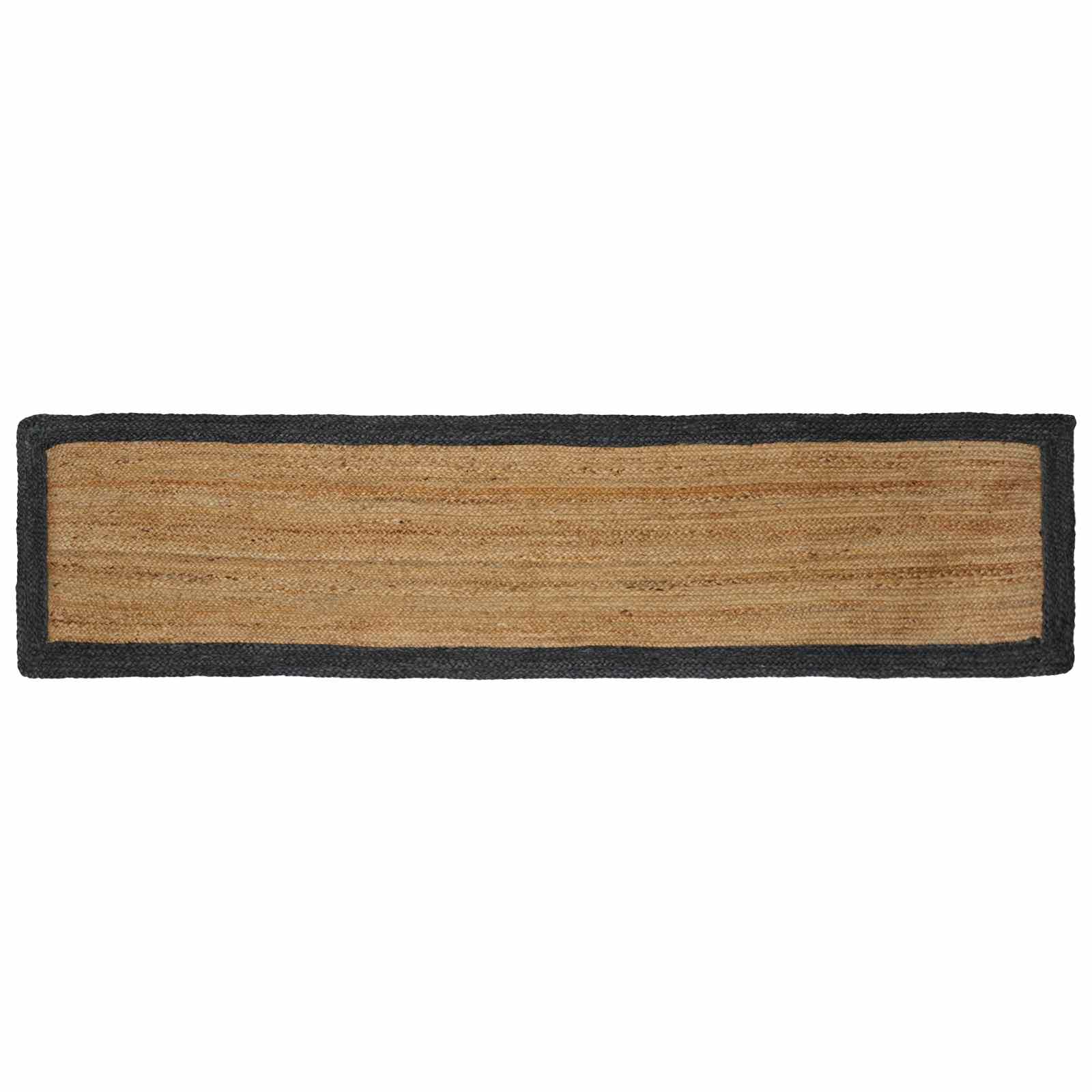 vidaXL Χαλί Περιοχής Σκούρο Γκρι και Φυσικό 60 x 200 cm Γιούτα