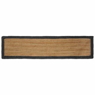 vidaXL Χαλί Περιοχής Σκούρο Γκρι και Φυσικό 60 x 250 εκ. Γιούτα