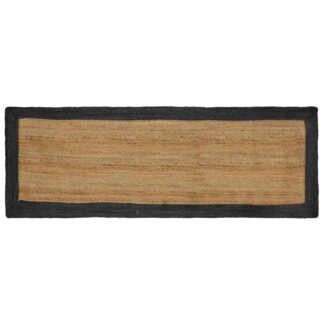 vidaXL Χαλί Περιοχής Σκούρο Γκρι και Φυσικό 80 x 300 cm Γιούτα