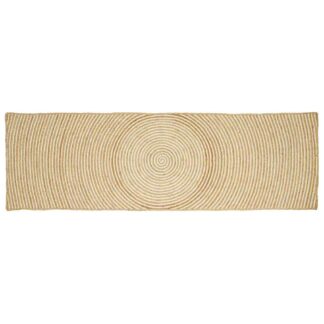 vidaXL Χαλί Περιοχής Φυσικό και Λευκό 80 x 300 cm Γιούτα