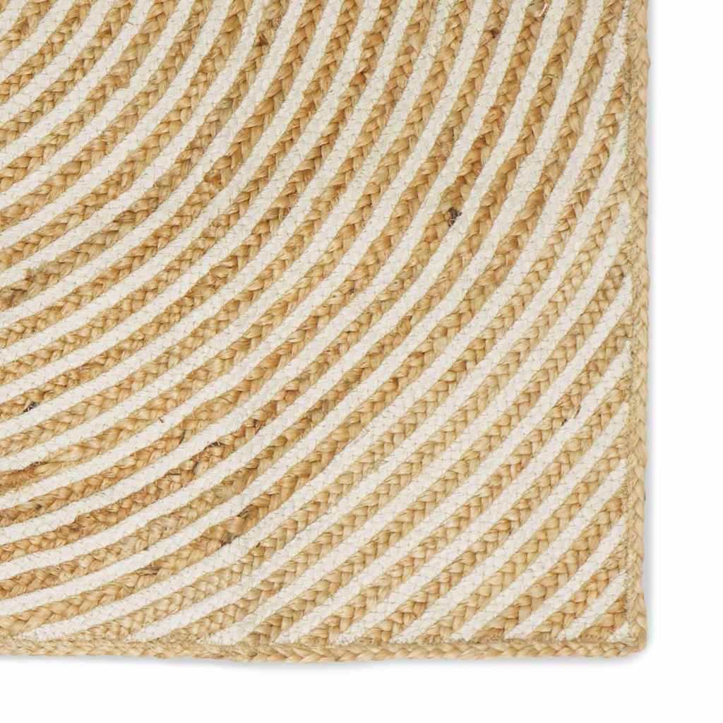 vidaXL Χαλί Περιοχής Φυσικό και Λευκό 120 x 120 cm Γιούτα - Image 6