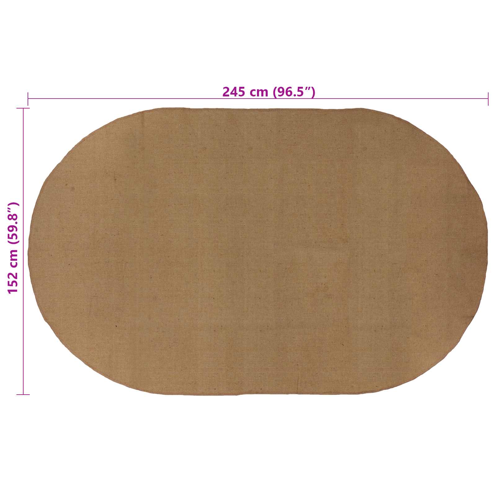 vidaXL Χαλί Περιοχής Φυσικό 152 x 245 εκ Γιούτα - Image 7