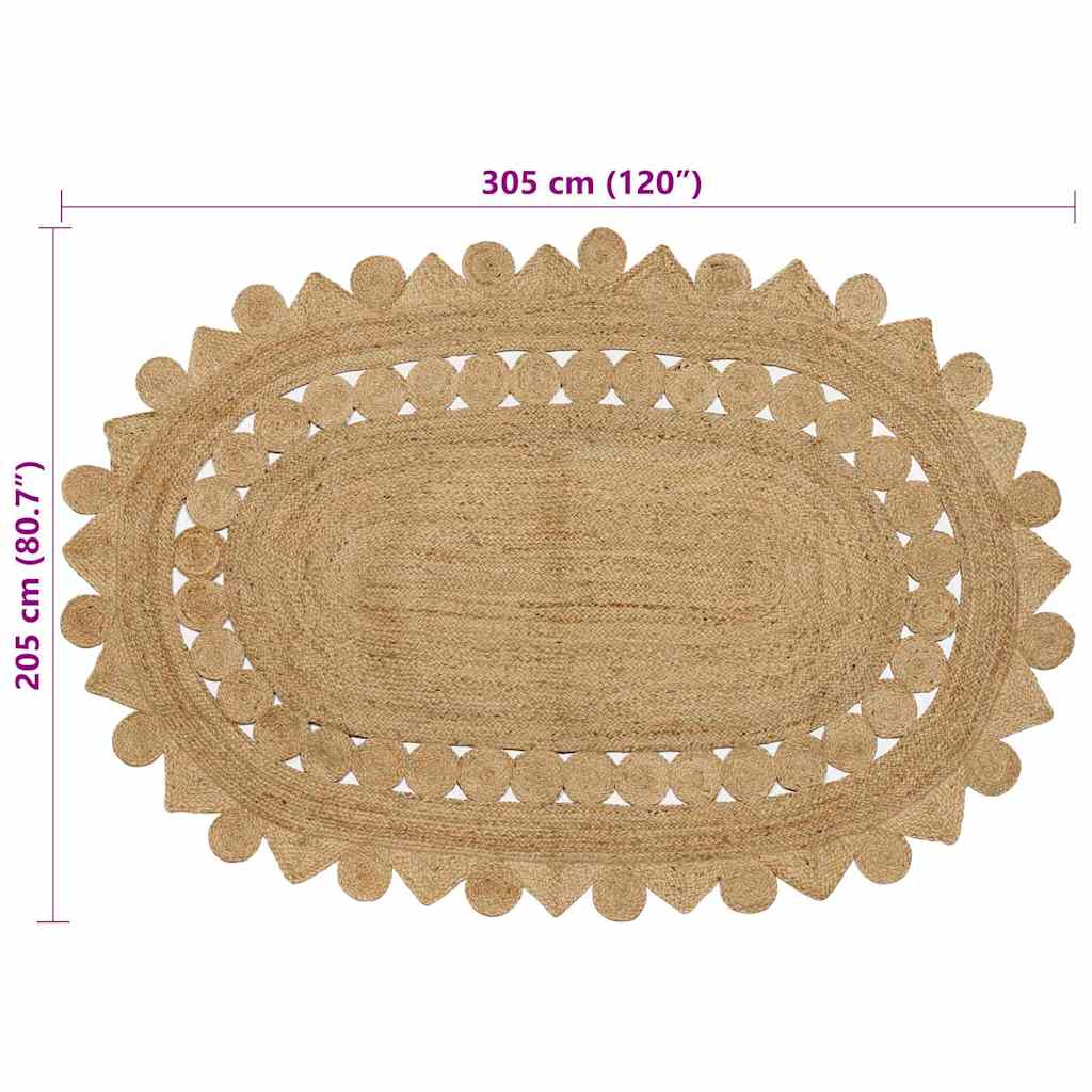 vidaXL Χαλί Περιοχής Φυσικό 205 x 305 εκ Γιούτα - Image 4
