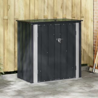 vidaXL Κουτί αποθήκευσης κήπου Μαύρο 101,5 x 57 x 100,5 εκ. Ατσάλι