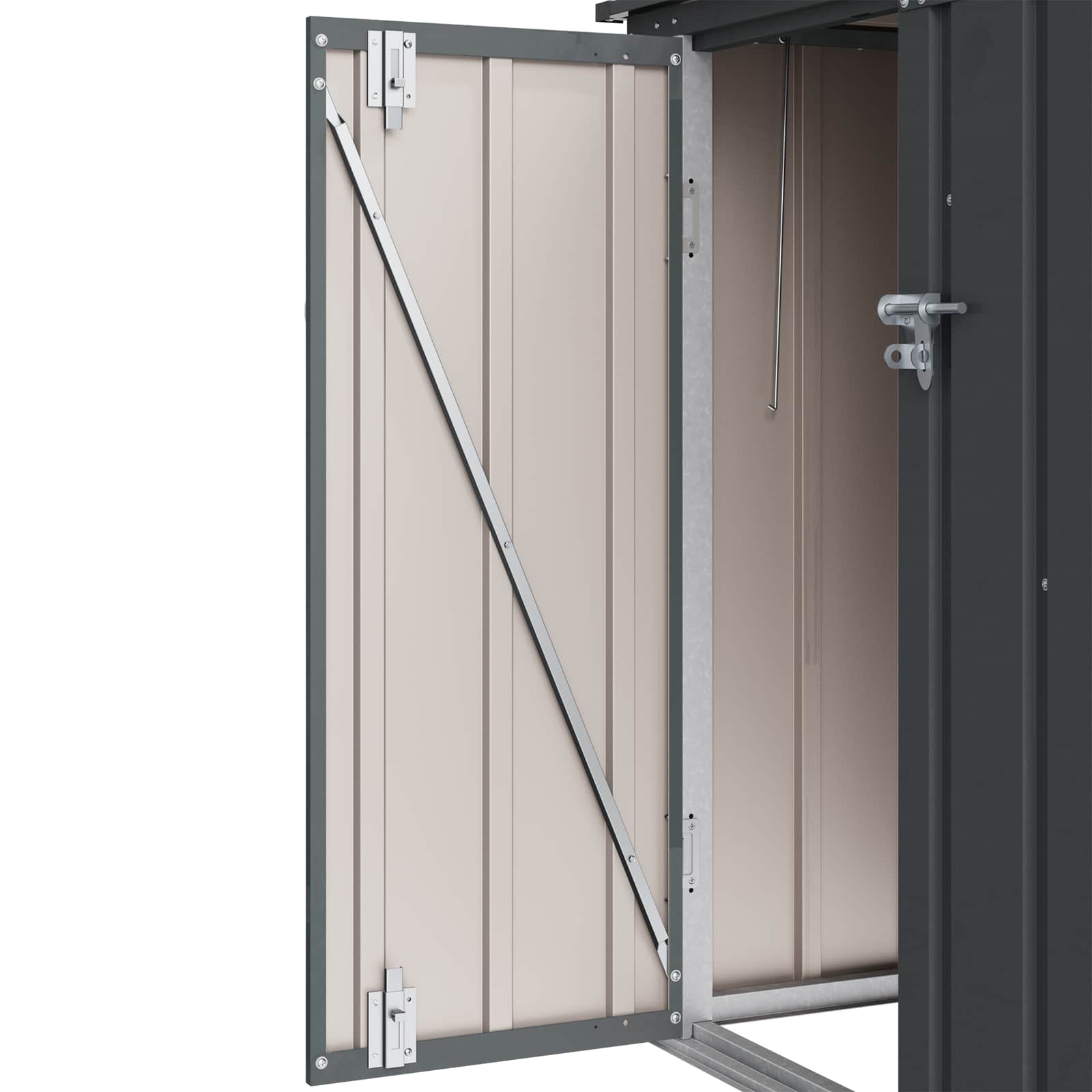 vidaXL Κουτί αποθήκευσης κήπου Μαύρο 101,5 x 82 x 100 εκ. Ατσάλι - Image 11