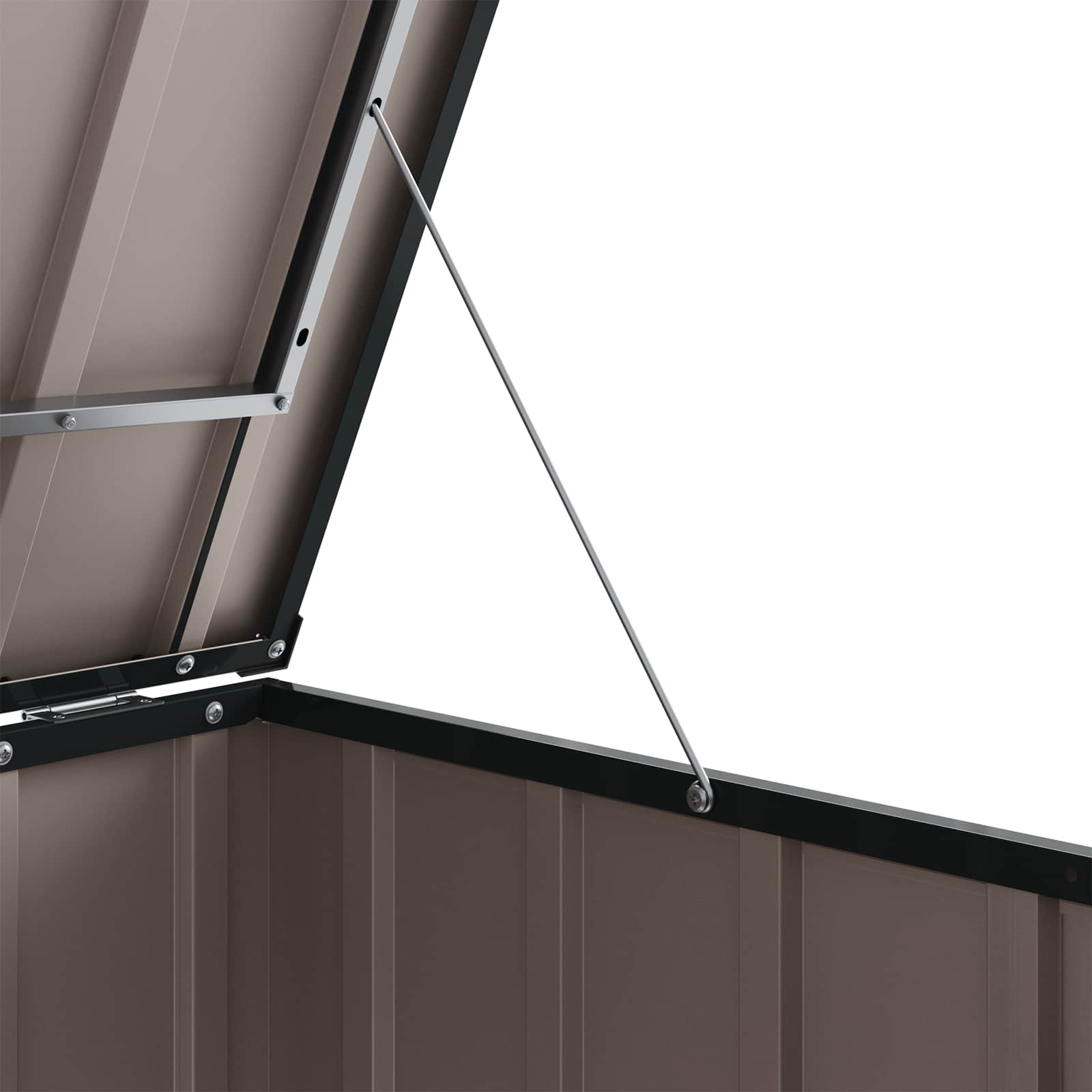 vidaXL Κουτί αποθήκευσης κήπου Μαύρο 101,5 x 82 x 100 εκ. Ατσάλι - Image 12
