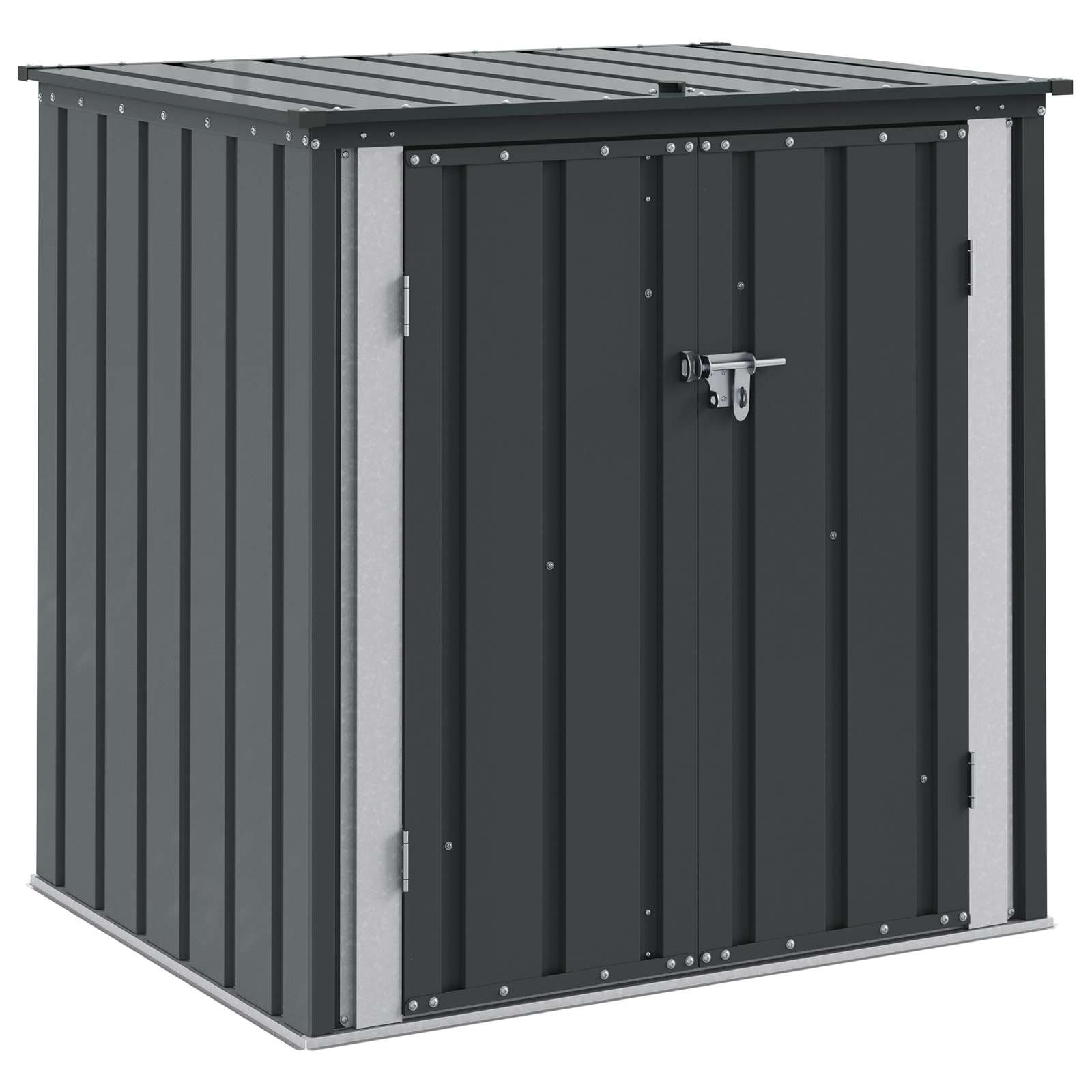 vidaXL Κουτί αποθήκευσης κήπου Μαύρο 101,5 x 82 x 100 εκ. Ατσάλι - Image 2