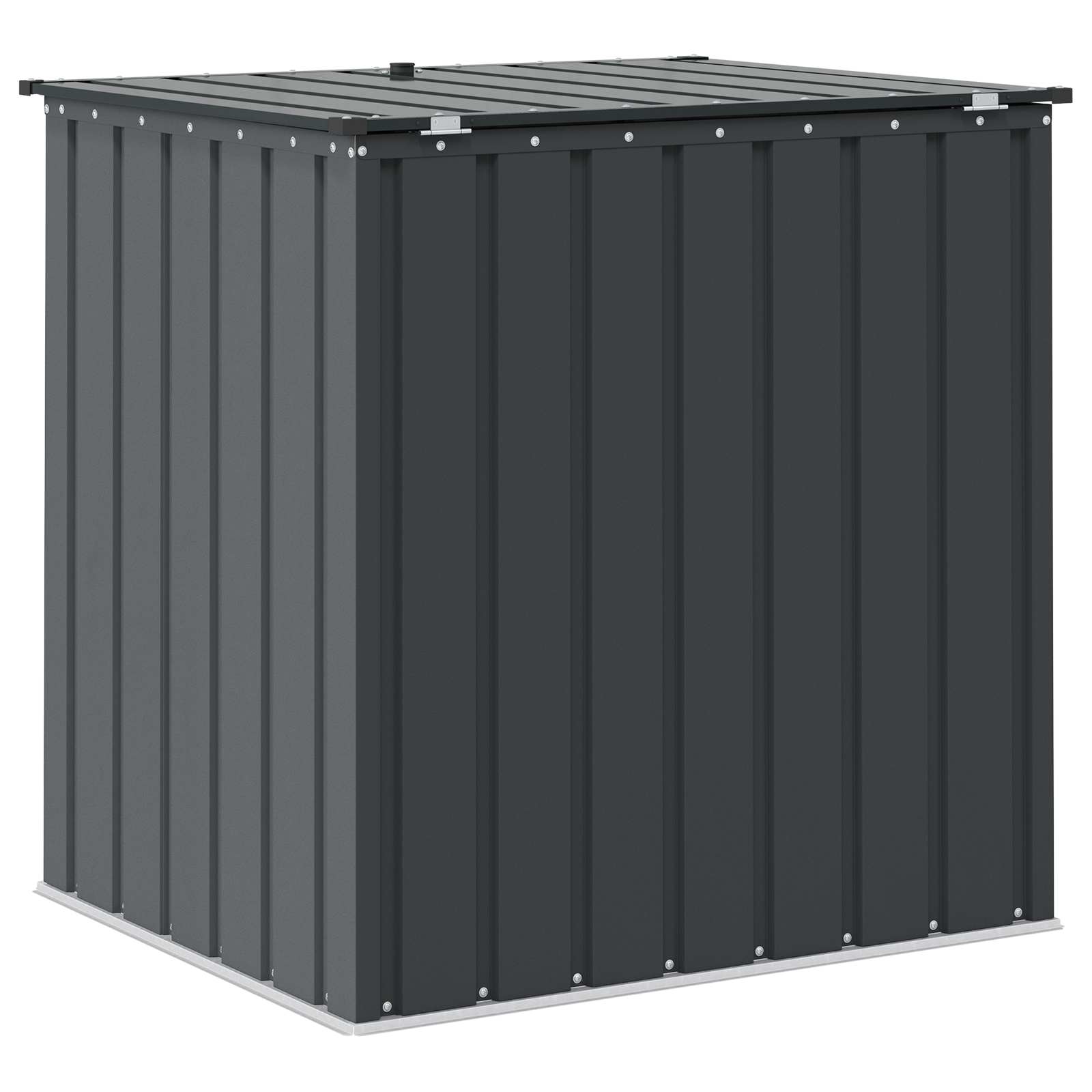 vidaXL Κουτί αποθήκευσης κήπου Μαύρο 101,5 x 82 x 100 εκ. Ατσάλι - Image 9
