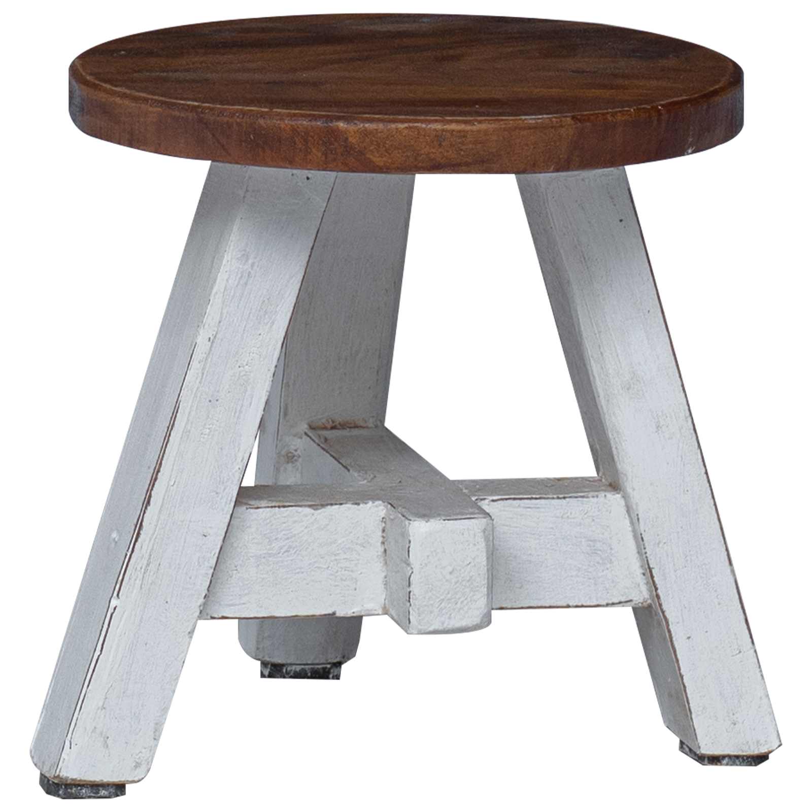 vidaXL Σκαμνί Φυσικό 22 x 22 x 24 εκ Ξύλο Μαόνι - Image 7