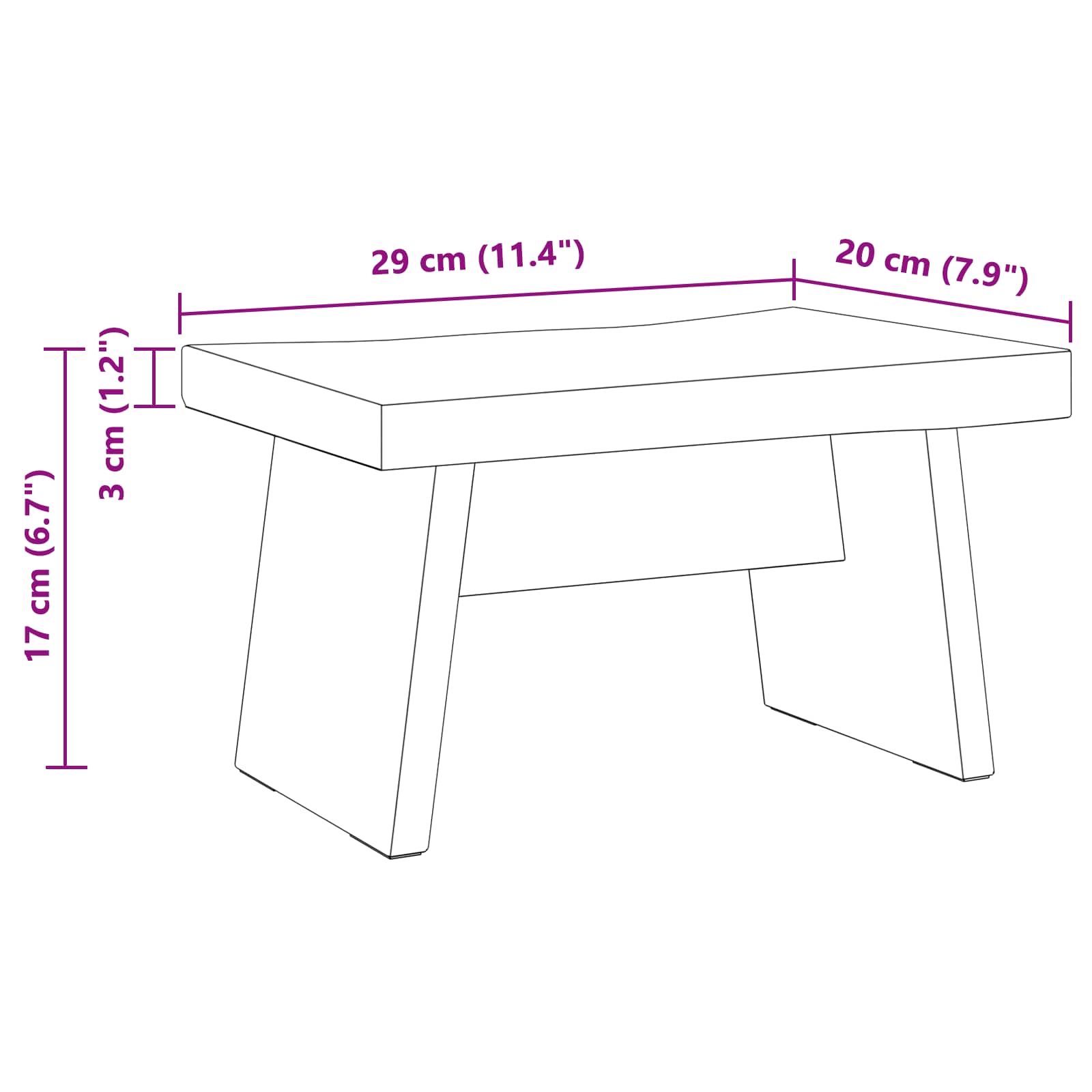 vidaXL Σκαμνί Φυσικό 29 x 20 x 17 εκ Ξύλο Μαόνι - Image 10