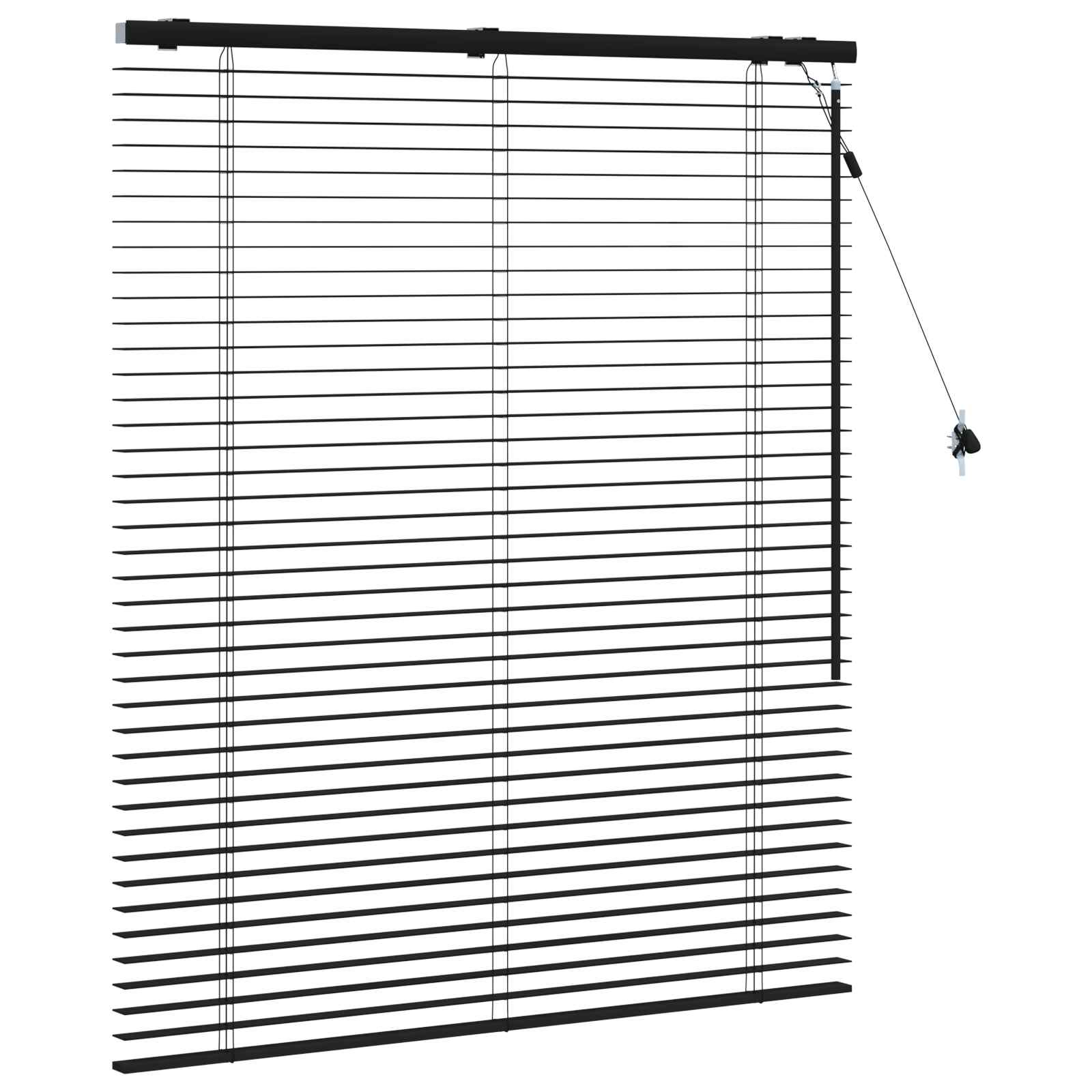vidaXL Βενετσιάνικη Σκίαση Μαύρο 115 x 130 εκ 35 mm - Image 3