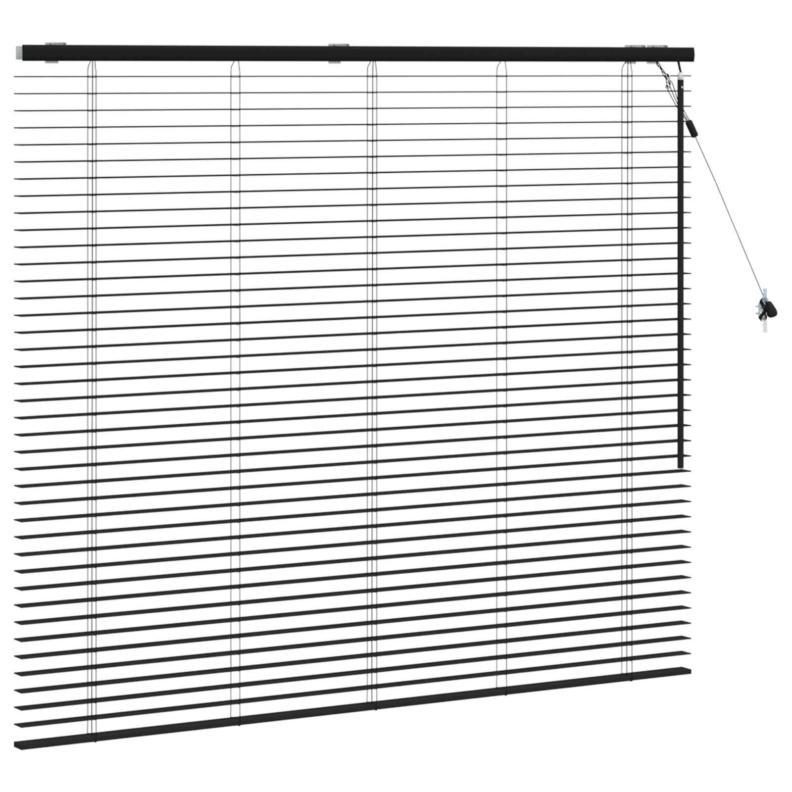 vidaXL Βενετσιάνικη Σκίαση Μαύρο 155 x 130 εκ 35 mm - Image 3