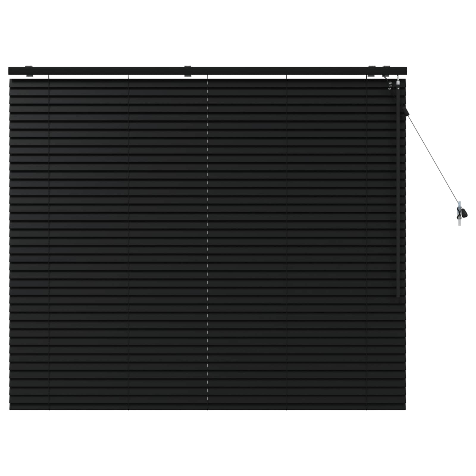vidaXL Βενετσιάνικη Σκίαση Μαύρο 155 x 130 εκ 35 mm - Image 2