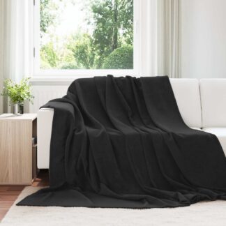 vidaXL Ριχτάρι Μαύρο 220 x 240 cm 1.37 kg Μαλλί