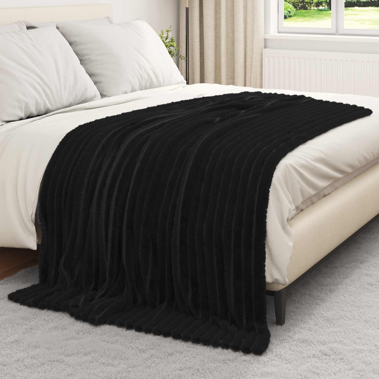 vidaXL Ριχτάρια 6 τμχ. Μαύρο 200 x 150 cm 4.75 kg Μαλλί - Image 3