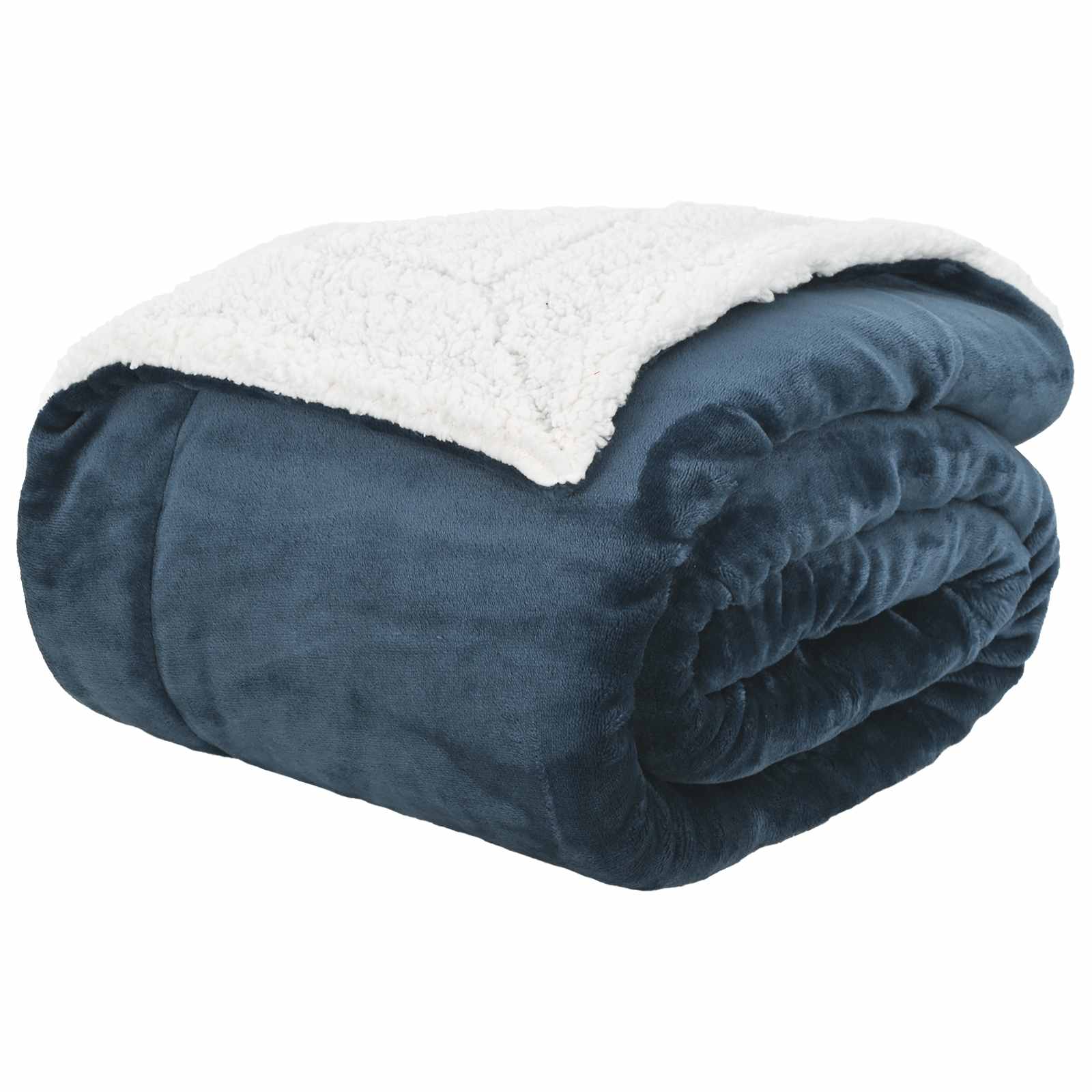 vidaXL Ριχτάρι Σκούρο μπλε 240 x 270 εκ. 3.17 kg Μαλλί - Image 2