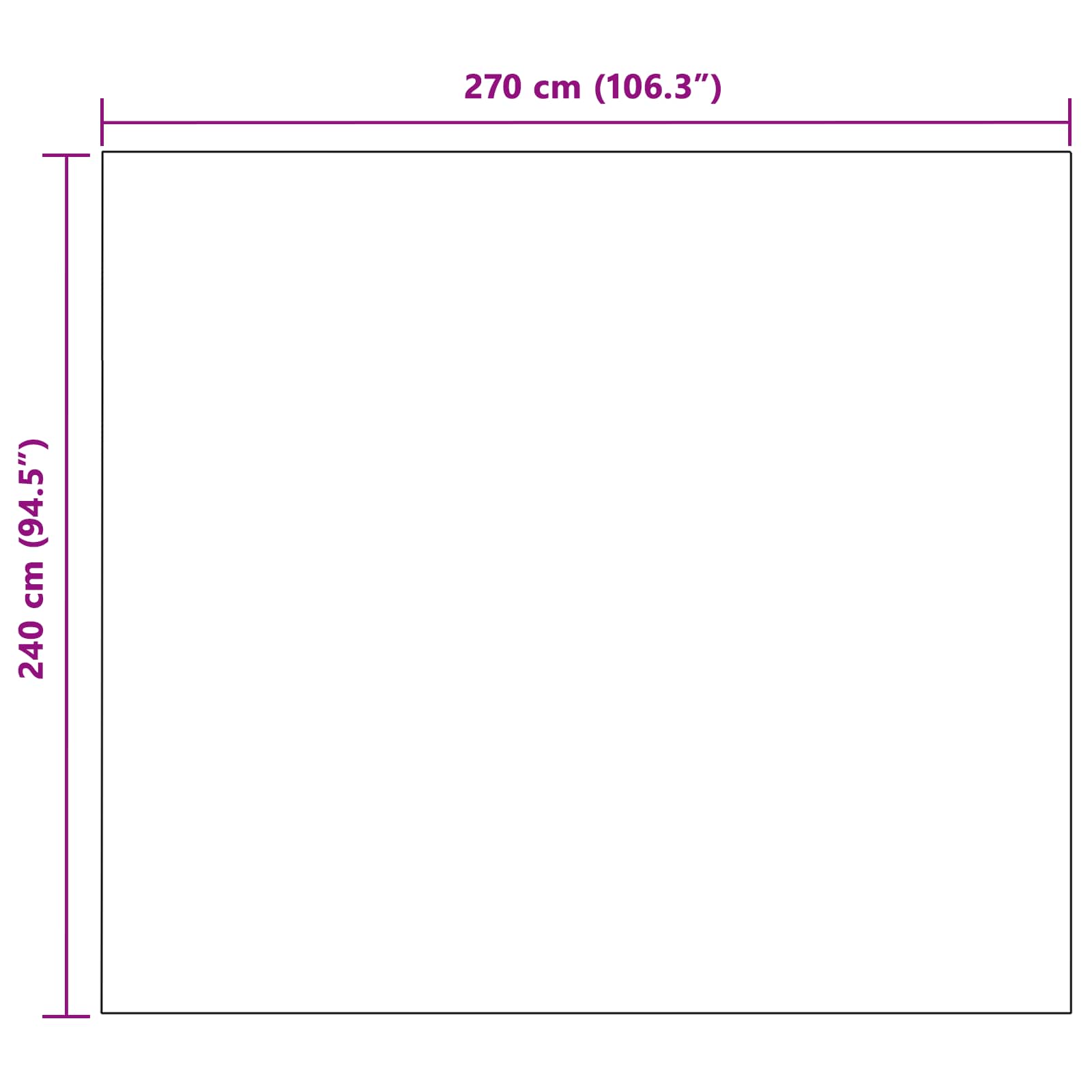 vidaXL Ριχτάρι Σκούρο μπλε 240 x 270 εκ. 3.17 kg Μαλλί - Image 9