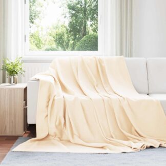 vidaXL Ριχτάρι Κρεμ 270 x 240 cm 0.86 kg Μαλλί