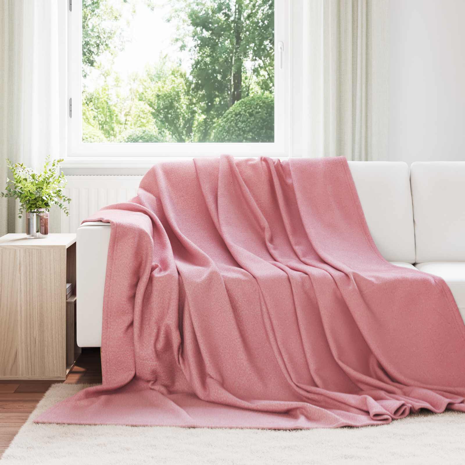 vidaXL Ριχτάρι Ροζ 270 x 240 cm 0.91 kg Μαλλί