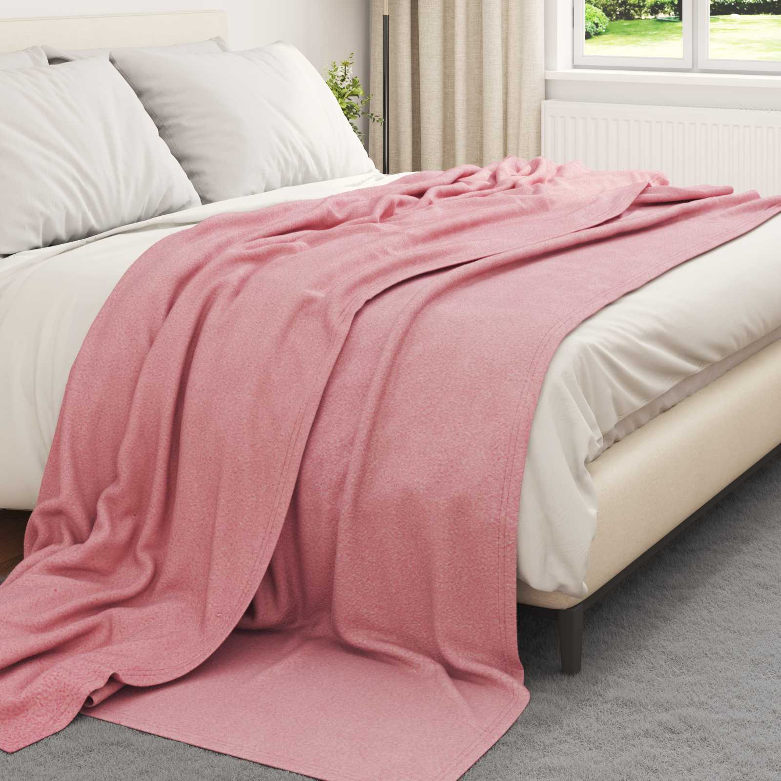 vidaXL Ριχτάρι Ροζ 270 x 240 cm 0.91 kg Μαλλί - Image 3