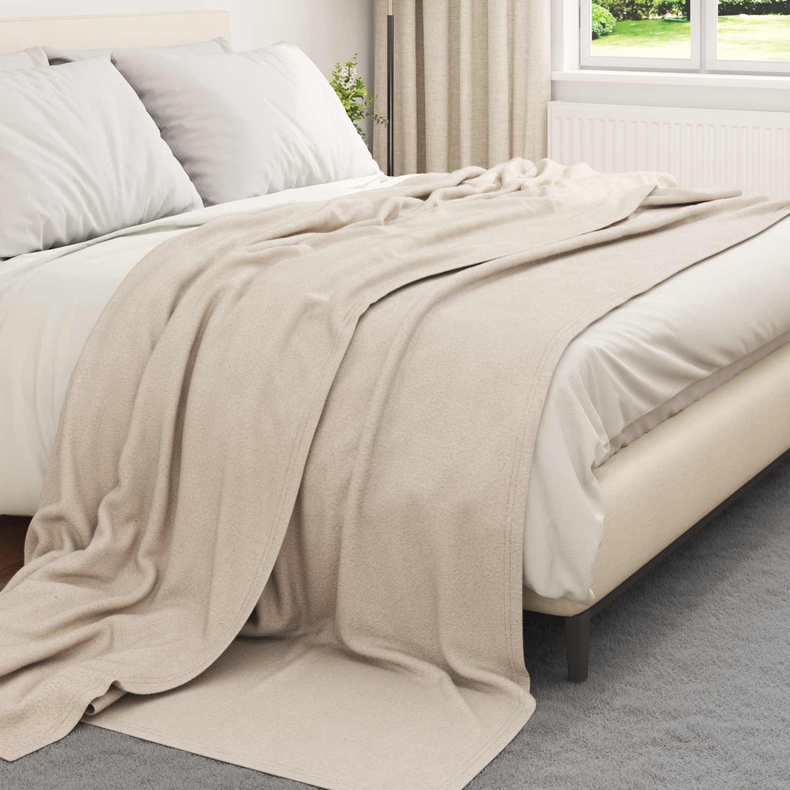 vidaXL Ριχτάρια 6 τμχ. Μπεζ 270 x 240 cm 5.08 kg Μαλλί - Image 3