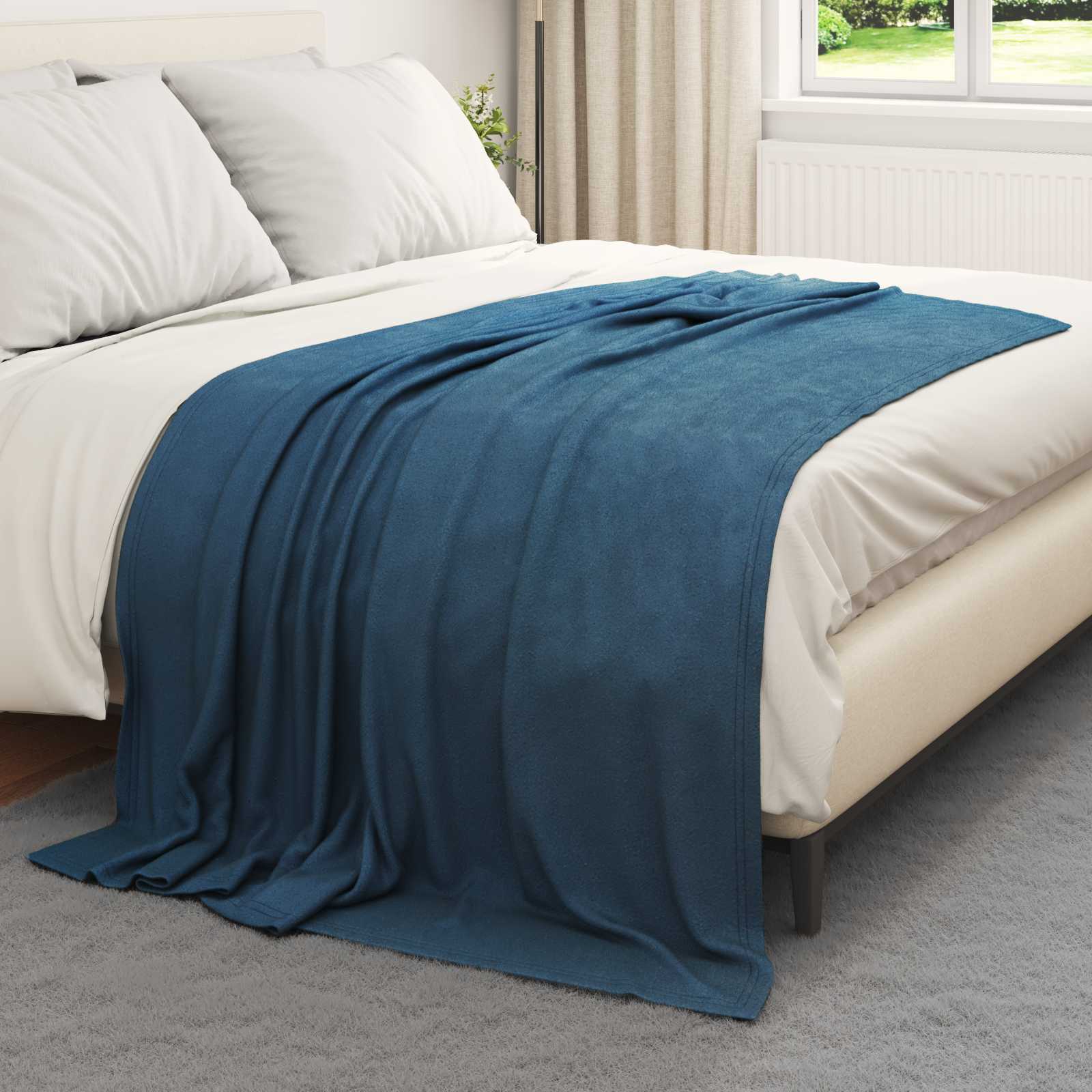 vidaXL Ριχτάρια 6 τμχ. Σκούρο μπλε 200 x 150 cm 2.52 kg Μαλλί - Image 3