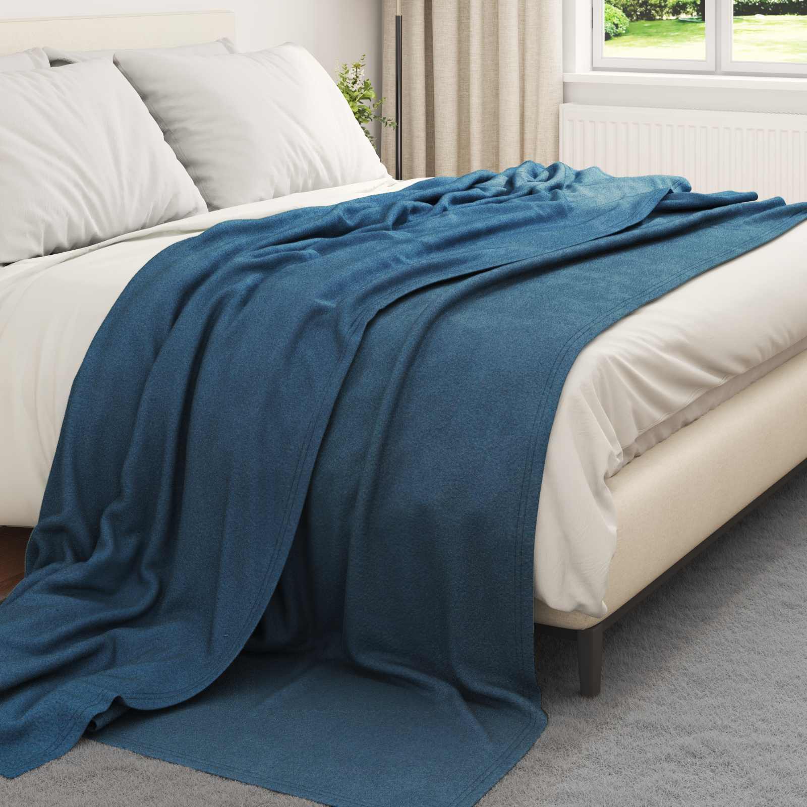 vidaXL Ριχτάρια 6 τμχ. Σκούρο μπλε 240 x 220 cm 4.49 kg Μαλλί - Image 3