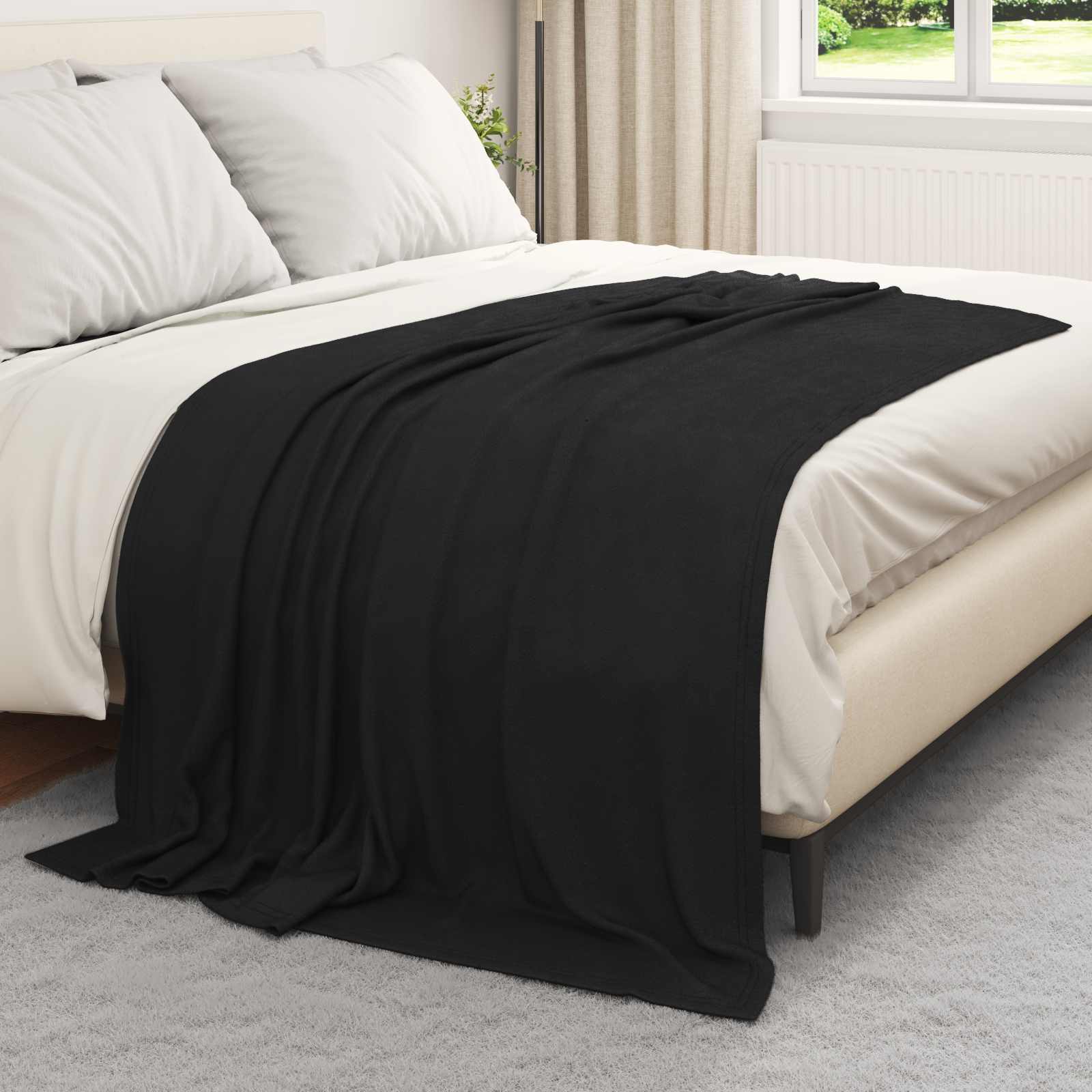 vidaXL Ριχτάρια 6 τμχ. Μαύρο 200 x 150 cm 2.61 kg Μαλλί - Image 3