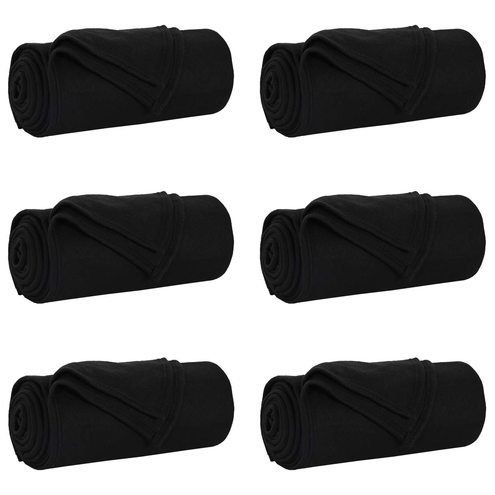 vidaXL Ριχτάρια 6 τμχ. Μαύρο 200 x 150 cm 2.61 kg Μαλλί - Image 2