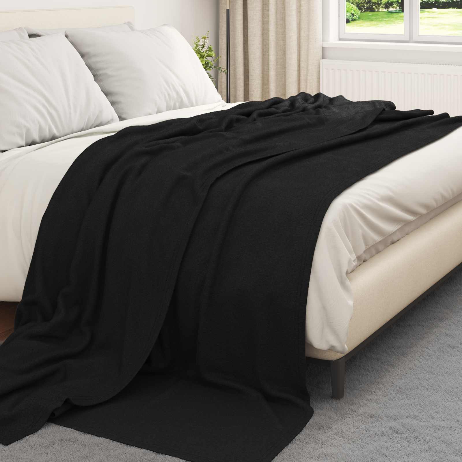 vidaXL Ριχτάρια 6 τμχ. Μαύρο 240 x 220 cm 4.28 kg Μαλλί - Image 3