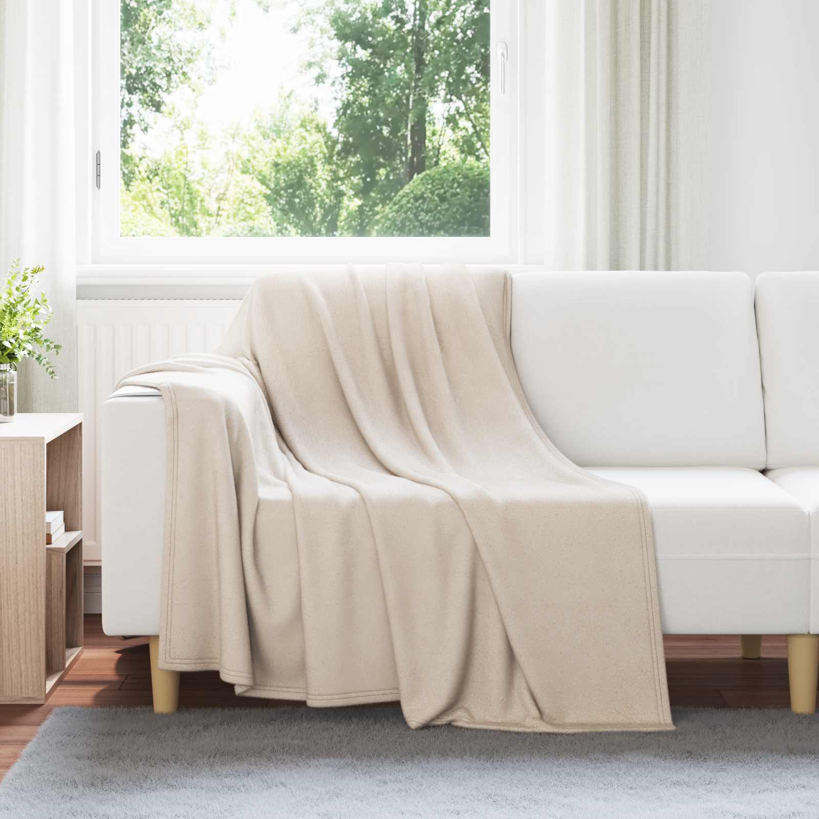 vidaXL Ριχτάρια 24 τμχ. Μπεζ 200 x 150 cm 10.41 kg Μαλλί