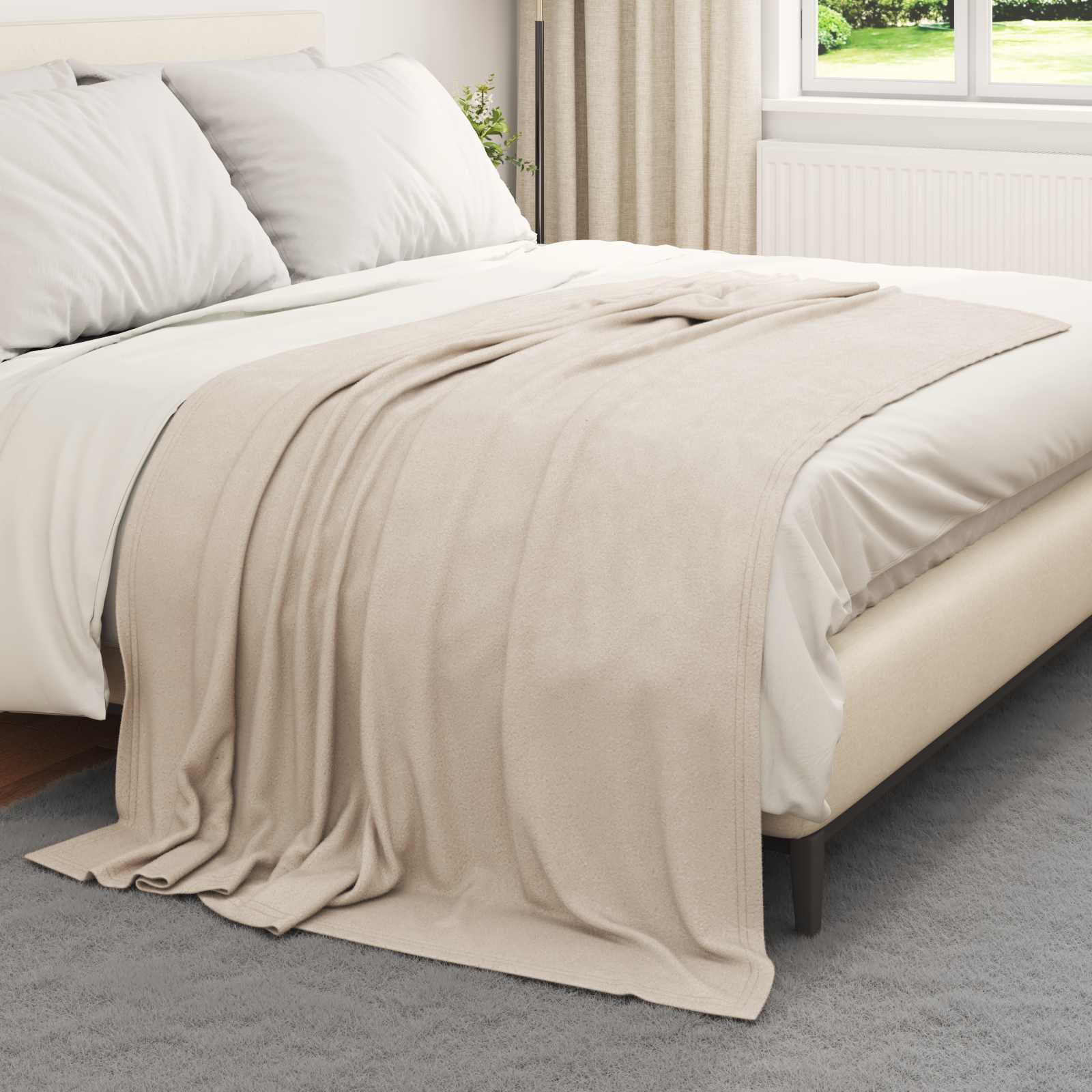 vidaXL Ριχτάρια 24 τμχ. Μπεζ 200 x 150 cm 10.41 kg Μαλλί - Image 3
