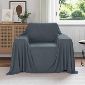 vidaXL Ριχτάρια 6 τμχ. Σκούρο Γκρι 210 x 140 εκ 2.56 kg Μαλλί