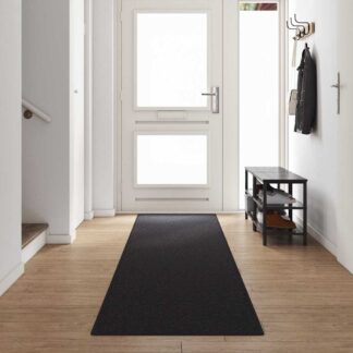 vidaXL Δερμάτινο Χαλί Ανθρακί 80 x 500 cm 100% Πολυπροπυλένιο
