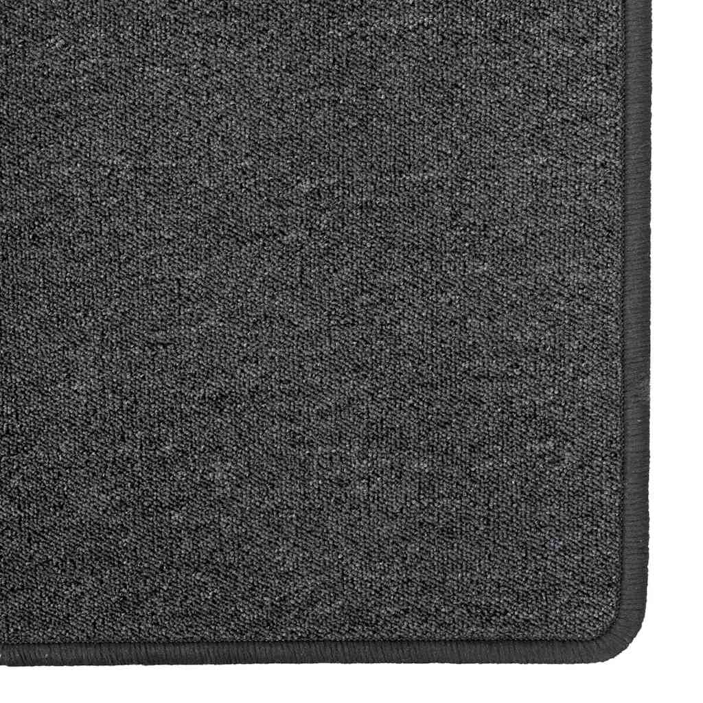 vidaXL Δερμάτινο Χαλί Σκούρο Γκρι 100 x 150 cm 100% Πολυπροπυλένιο - Image 5