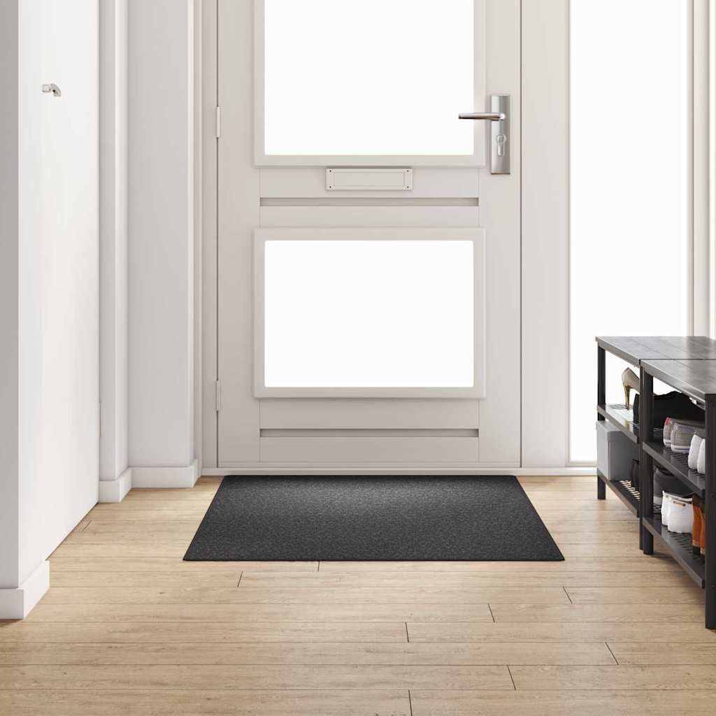 vidaXL Δερμάτινο Χαλί Σκούρο Γκρι 100 x 150 cm 100% Πολυπροπυλένιο