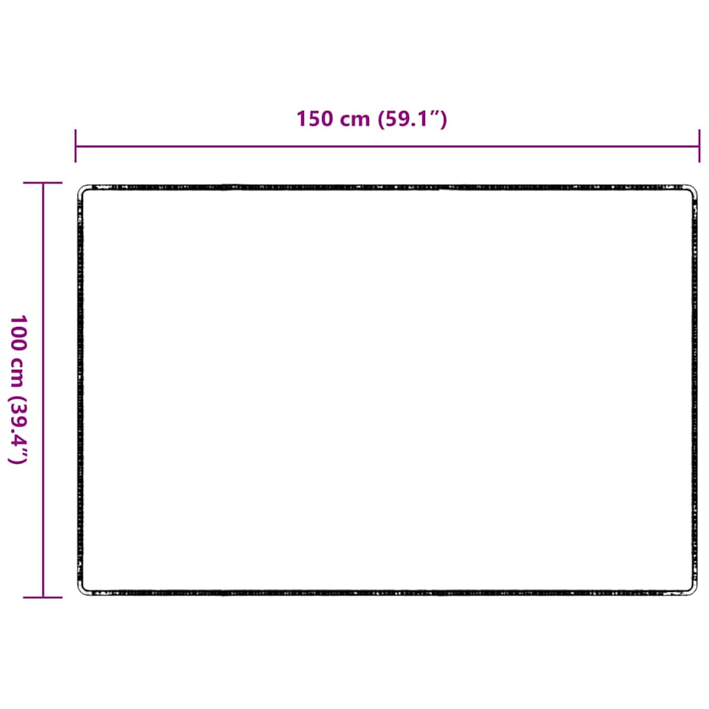 vidaXL Δερμάτινο Χαλί Σκούρο Γκρι 100 x 150 cm 100% Πολυπροπυλένιο - Image 9