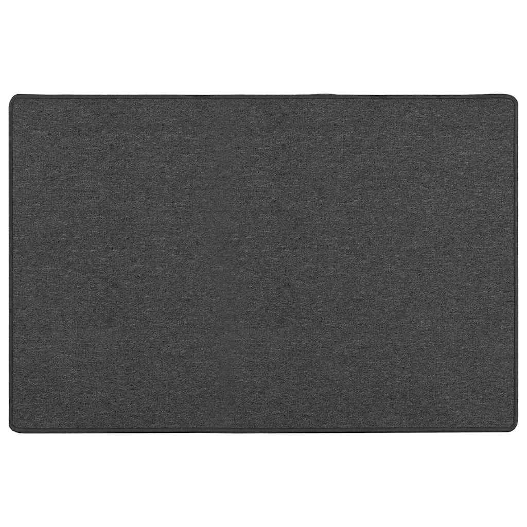 vidaXL Δερμάτινο Χαλί Σκούρο Γκρι 100 x 150 cm 100% Πολυπροπυλένιο - Image 2