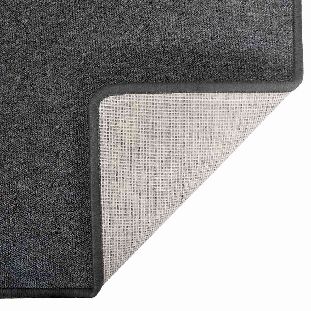 vidaXL Δερμάτινο Χαλί Σκούρο Γκρι 100 x 250 cm 100% Πολυπροπυλένιο - Image 5