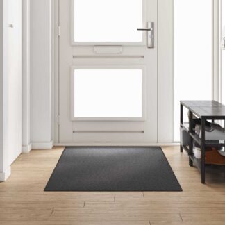 vidaXL Δερμάτινο Χαλί Σκούρο Γκρι 100 x 250 cm 100% Πολυπροπυλένιο