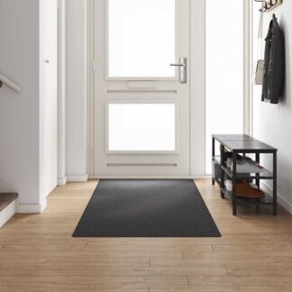 vidaXL Δερμάτινο Χαλί Σκούρο Γκρι 100 x 300 cm 100% Πολυπροπυλένιο