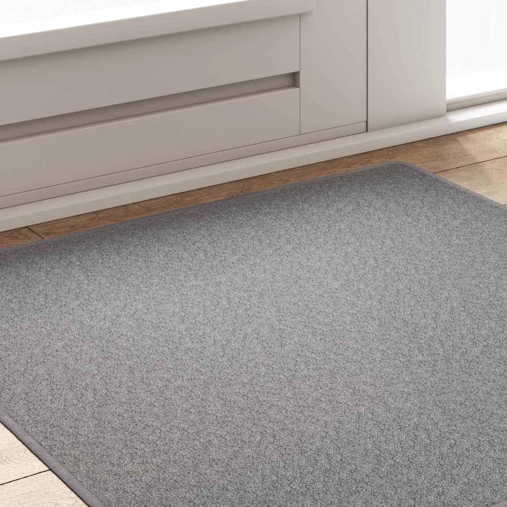 vidaXL Δερμάτινο Χαλί Ανοιχτό γκρι 100 x 100 cm 100% Πολυπροπυλένιο - Image 4