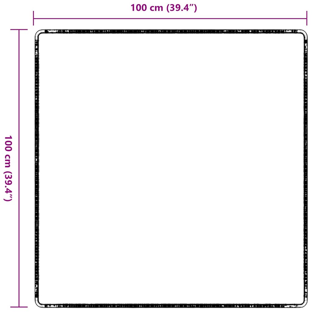 vidaXL Δερμάτινο Χαλί Ανοιχτό γκρι 100 x 100 cm 100% Πολυπροπυλένιο - Image 9