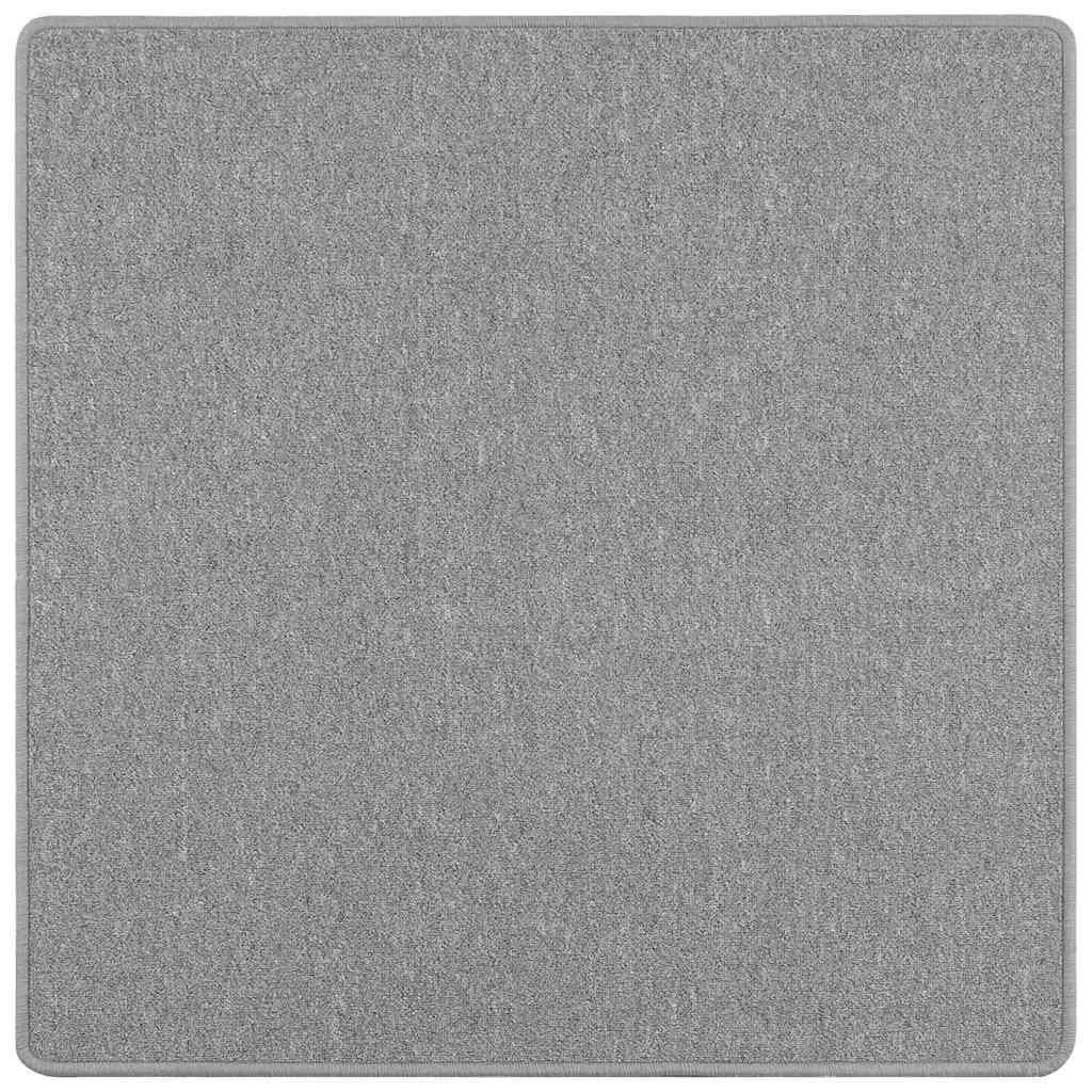 vidaXL Δερμάτινο Χαλί Ανοιχτό γκρι 100 x 100 cm 100% Πολυπροπυλένιο - Image 2
