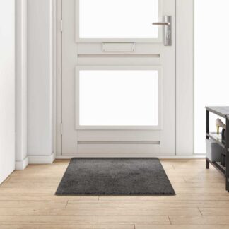 vidaXL Δερμάτινο Χαλί Γκρι 80 x 150 cm 100% Πολυπροπυλένιο Τούφτα