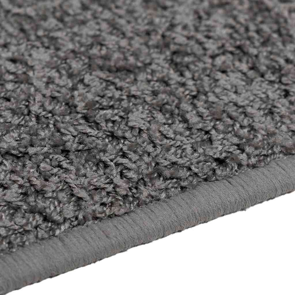 vidaXL Δερμάτινο Χαλί Γκρι 80 x 250 cm 100% Πολυπροπυλένιο Τούφτα - Image 5